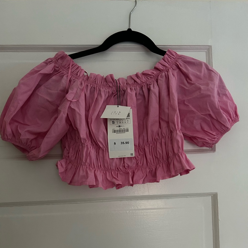 NWT Zara Women’s Cropped Blouse, Sz. Medium